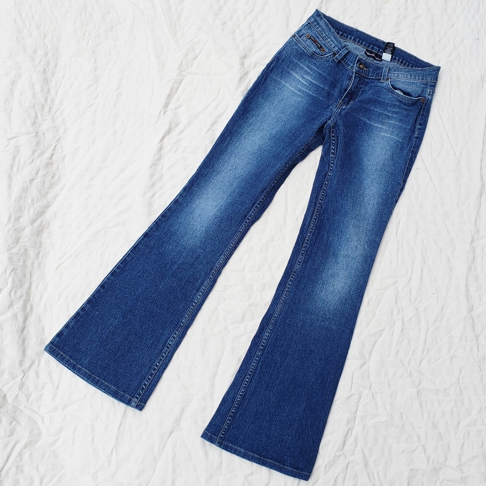 DKNY Low Waist Cropped Flare Jeans